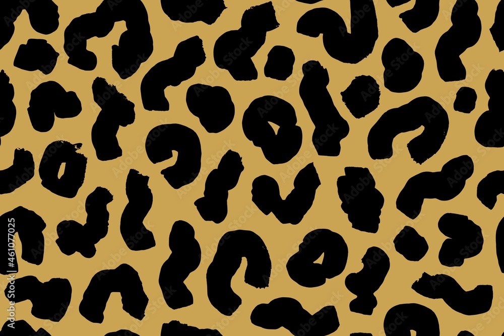 Seamless pattern hand painted leopard fur spots. Seamless pattern hand painted leopard fur spots.