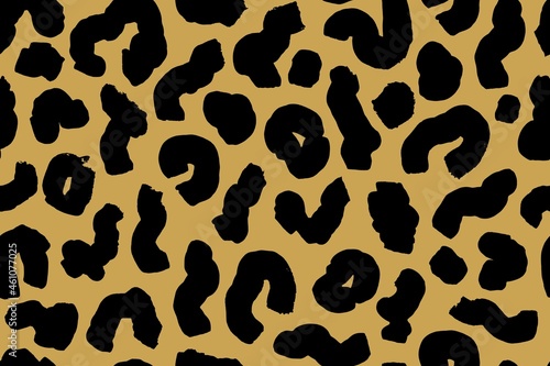 Seamless pattern hand painted leopard fur spots.