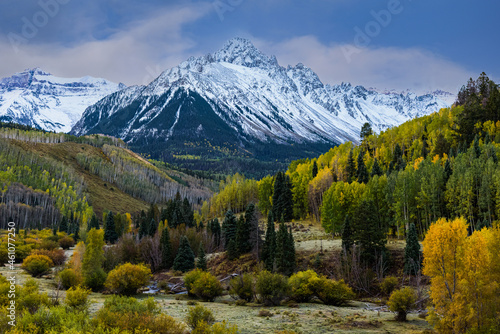 Autumn Color in the San Juan Mountains in Colorado.. Mt. Sneffels and the Dallas Divide photo