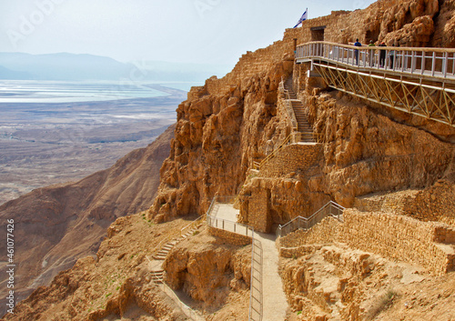 The entrance to the Masada fortress, Israel photo