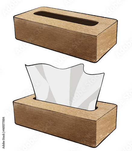 ティッシュケース 木目調