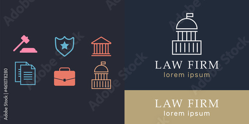Lawyer concept. Lawyer icons in flat style. Lawyer sign and symbol vector. Lawyer set illustration