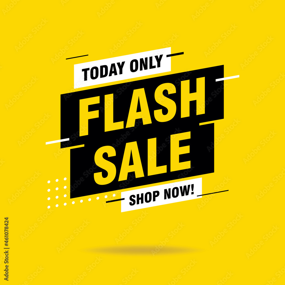 abstract flash sale banner isolated on yellow background, flash sale advertisement template vector abstract flash sale banner isolated on yellow background, flash sale advertisement template vector