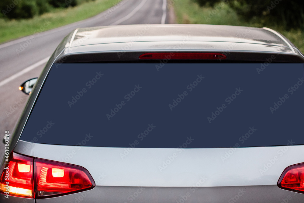 Rear window Car Mock up Places For Your Design, car decal template