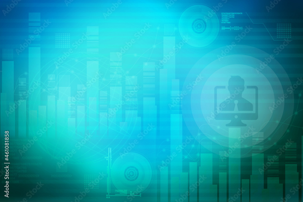Obraz premium 2d illustration futuristic business background pattern graph concept 