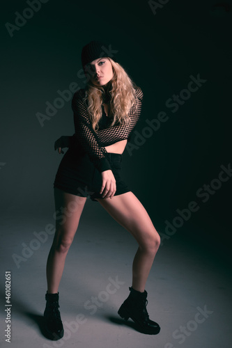 model posing in studio