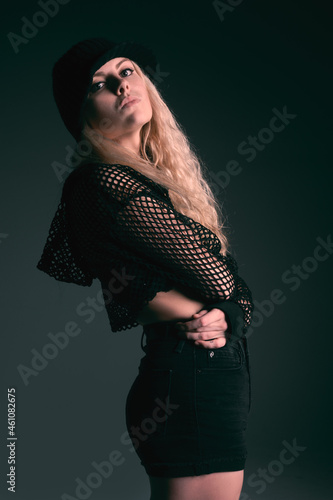 model posing in studio