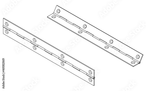 Vector steel piano door hinge