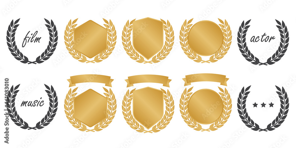 Set of laurel wreaths. Icon laurel wreat Set of laurel wreaths. Icon laurel wreat