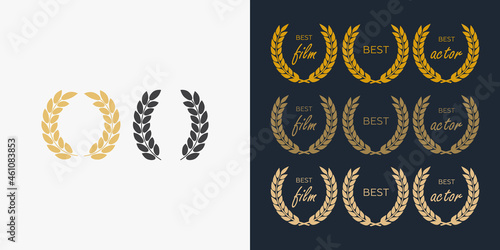 Set of laurel wreaths. Icon laurel wreat
