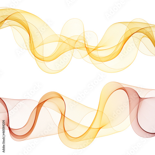 Set of colored waves. Abstract graphics. eps 10
