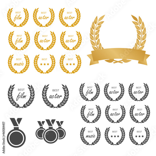 Set of laurel wreaths. Icon laurel wreat