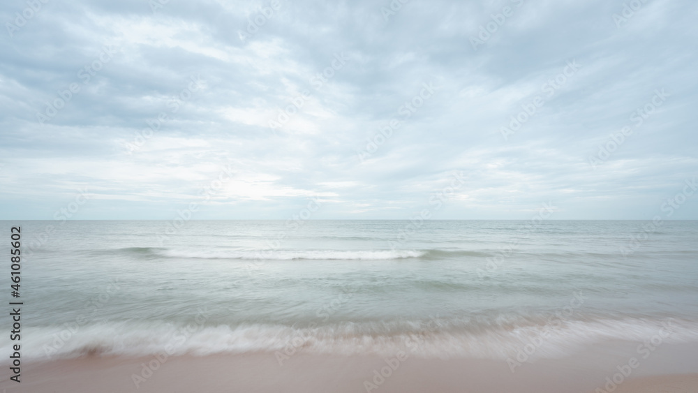 Beautiful beach and tropical sea blue sky with motion blur from wave. Beautiful beach and tropical sea blue sky with motion blur from wave.
