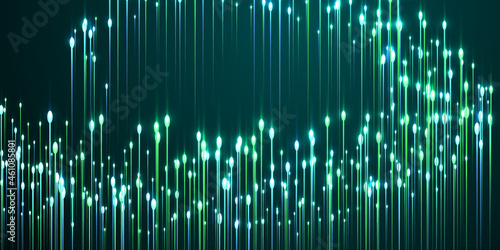Dynamic vertical line beams data flows concept.