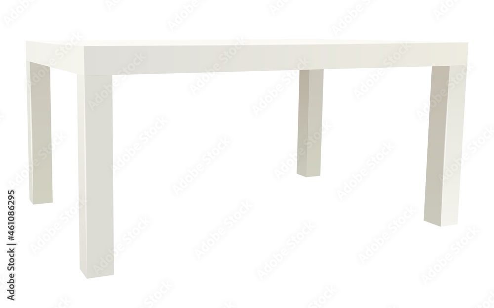 Vector rectangular side table illustration Vector rectangular side table illustration