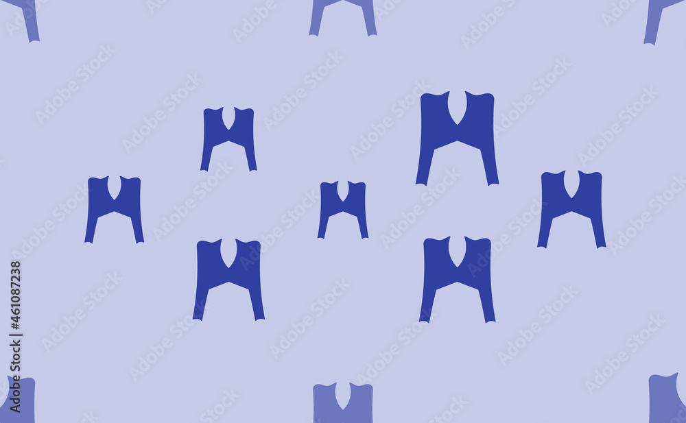 Seamless pattern of large isolated blue women's jacket symbols. The pattern is divided by a line of elements of lighter tones. Vector illustration on light blue background Seamless pattern of large isolated blue women's jacket symbols. The pattern is divided by a line of elements of lighter tones. Vector illustration on light blue background