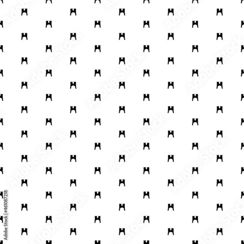 Square seamless background pattern from black women's jacket symbols. The pattern is evenly filled. Vector illustration on white background