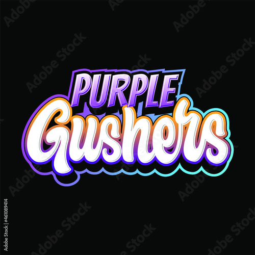 Purple Gushers logotype for your mylar bags