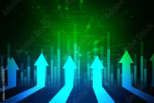 Wallpaper Mural 2d rendering Stock market online business concept. business Graph  Torontodigital.ca