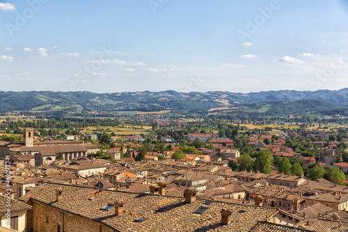 Panoramic view of the ancient city of Gubbio, a medieval city in Umbria