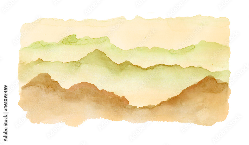 Yellow watercolor landscape. Abstract texture background. Layers of watercolor painted paper. Torn edges. Yellow watercolor landscape. Abstract texture background. Layers of watercolor painted paper. Torn edges.