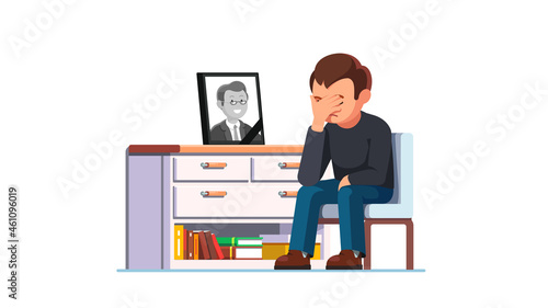 Devastated man mourning over death of colleague