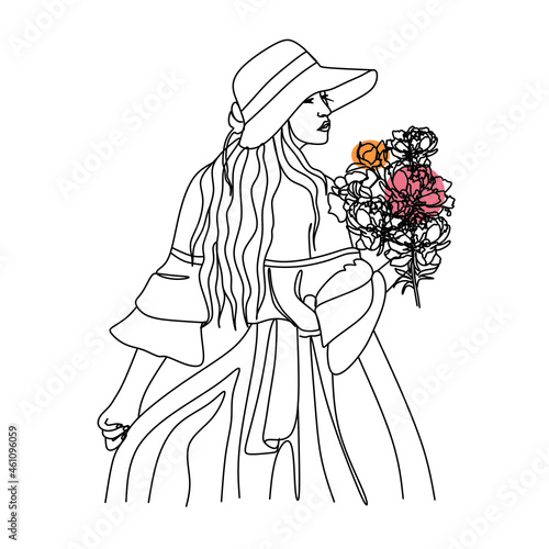 line art, one line, line drawing, minimal logo, minimal woman art, line art drawing, simple art, flower head, scandinavian art, one line face, abstract woman, flower drawing, woman with flowers, butte