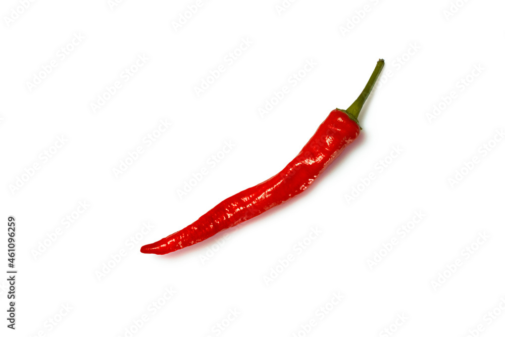 Isolated photo of red pepper on white background