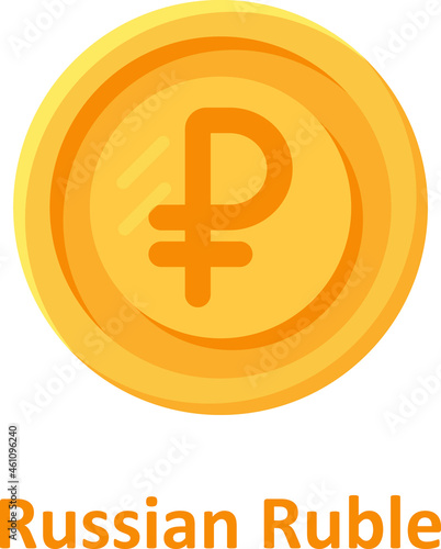 Russian Ruble Coin Isolated Vector icon which can easily modify or edit  