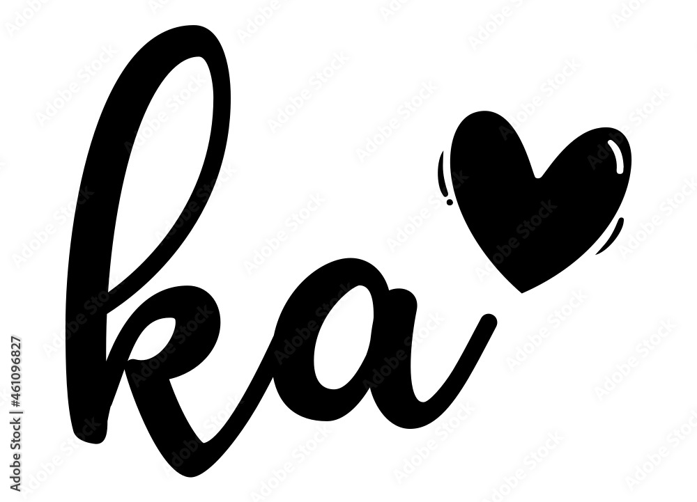 ka, ak, Monogram with Heart Decor, monogram wedding logo. Love icon, couples Initials, lower case, Initials Sticker for Car Laptop Tumbler, home decor ka, ak, Monogram with Heart Decor, monogram wedding logo. Love icon, couples Initials, lower case, Initials Sticker for Car Laptop Tumbler, home decor