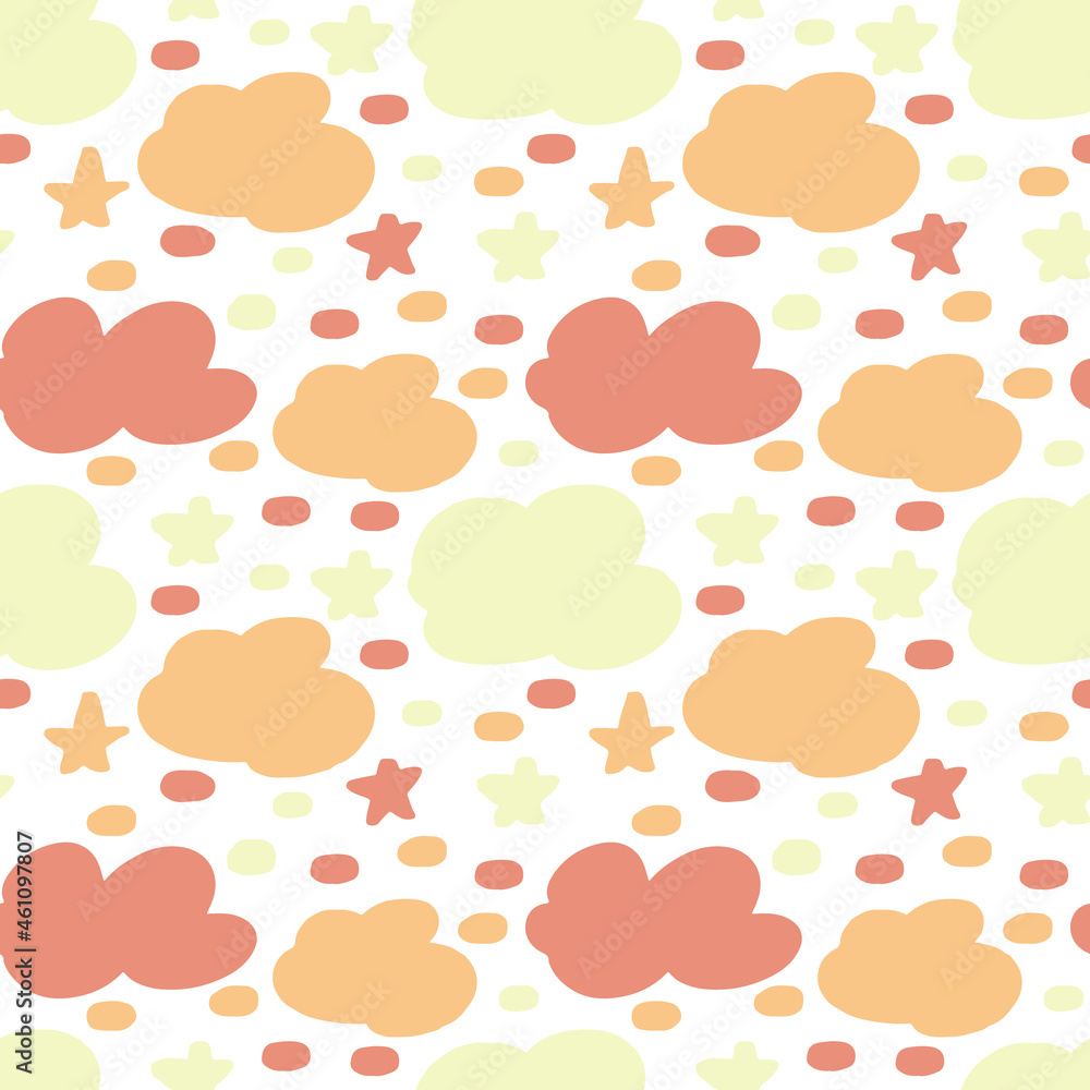 Cute, delicate seamless pattern with on a white background in pastel color. Cute, delicate seamless pattern with on a white background in pastel color.
