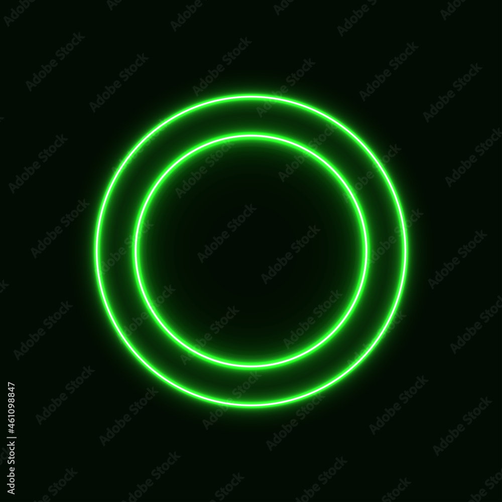 neon green circle, glowing abstraction for advertising and banner. neon green circle, glowing abstraction for advertising and banner.