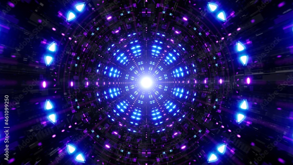 Blue Light in the Purple Sci Fi Tunnel Blue Light in the Purple Sci Fi Tunnel