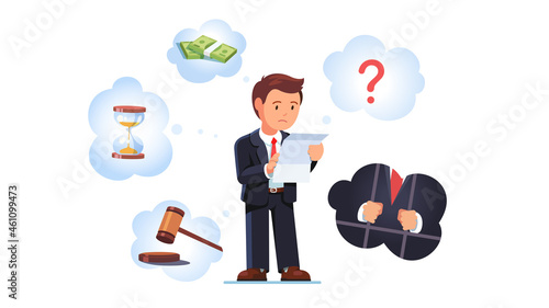 Entrepreneur business man risks, problems concept