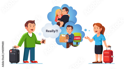 People communication, busybody gossip concept