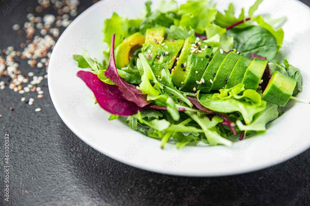 fresh salad avocado leaf mix lettuce, spinach, arugula, chard, lettuce meal snack on the table copy space food background rustic fresh salad avocado leaf mix lettuce, spinach, arugula, chard, lettuce meal snack on the table copy space food background rustic
