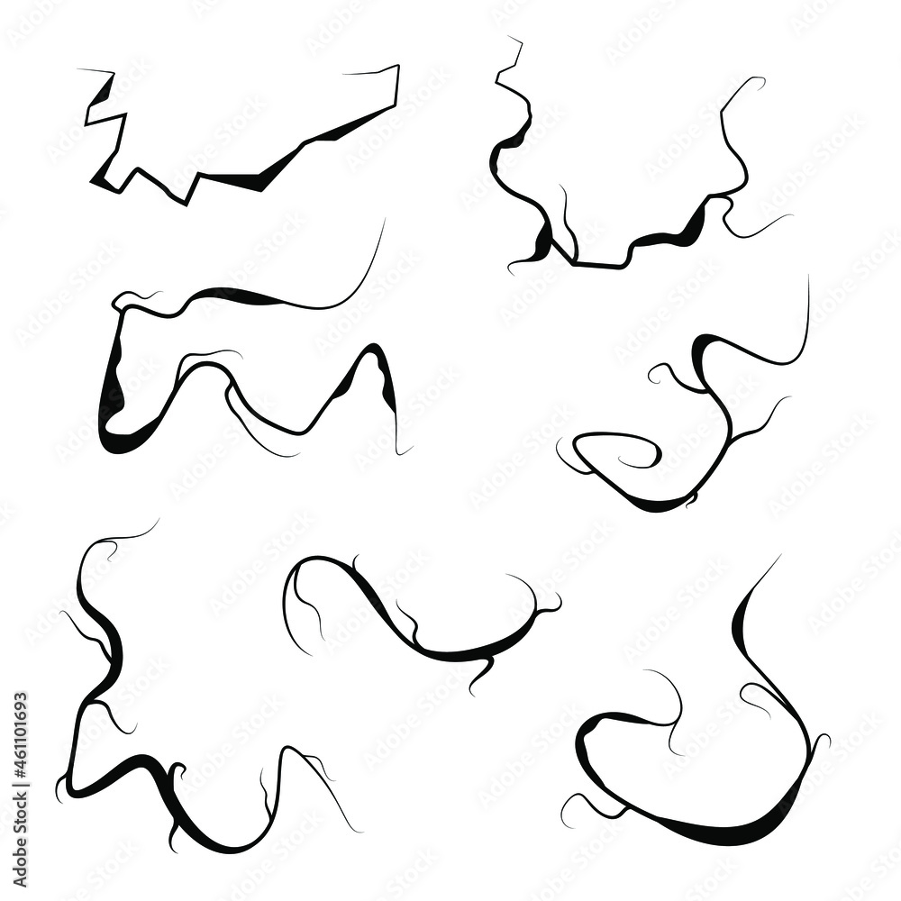 Set Black Collection Simple Line Cracked, Damaged, Hole, Earthquake, Destruction Doodle Outline Nature Element Vector Design Style Sketch Isolated Illustration Set Black Collection Simple Line Cracked, Damaged, Hole, Earthquake, Destruction Doodle Outline Nature Element Vector Design Style Sketch Isolated Illustration