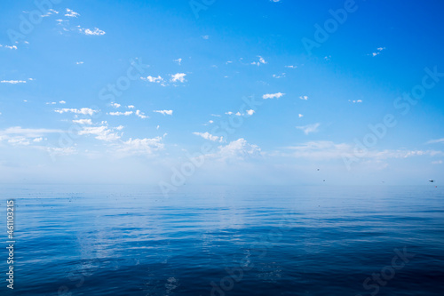 Beautiful sunny day with blue sky over the sea.