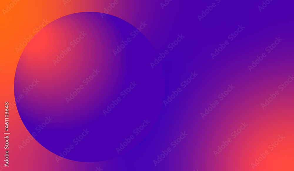 Dark-colored gradient sphere floating on a Holographic Purple and Orange background. Gradient circle abstract background texture Dark-colored gradient sphere floating on a Holographic Purple and Orange background. Gradient circle abstract background texture