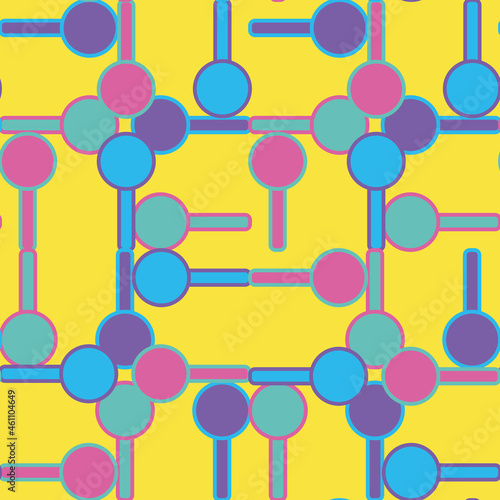 Colourful abstract lollipops geometric seamless vector pattern 