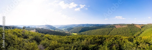 the rothaargebirge mountains in germany panorama