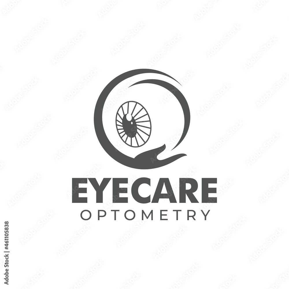 eyecare optometry logo, creative vector hand hug eyeball eyecare optometry logo, creative vector hand hug eyeball