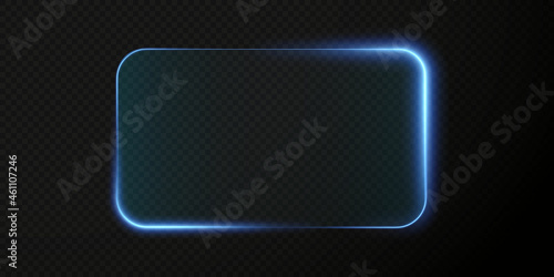 Collection of futuristic hud light blue frame. Technological background. Light glass blue frames square, oval, rectangle, circle. HUD PNG. Vector Illustration.	
