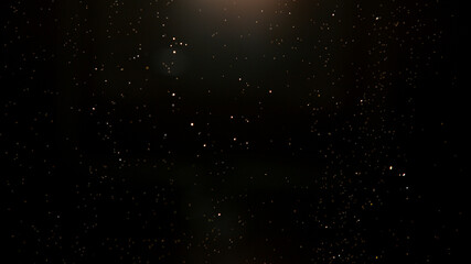 Abstract color particles on black background, close-up.