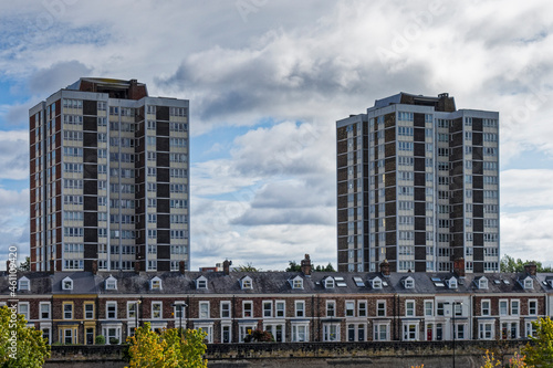 Terraced housing and high rise flats, UK