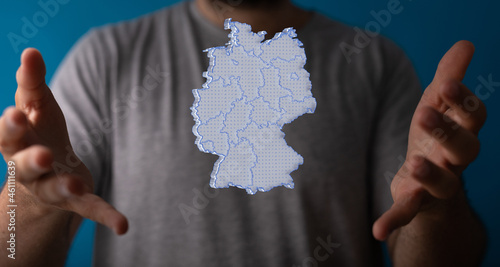 Germany map with national f...