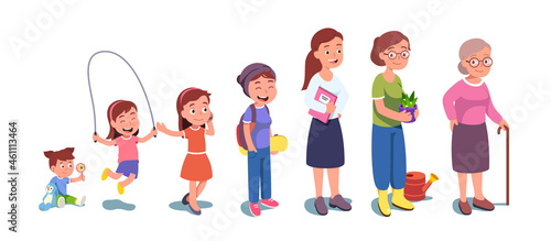 Generations set from child to old woman