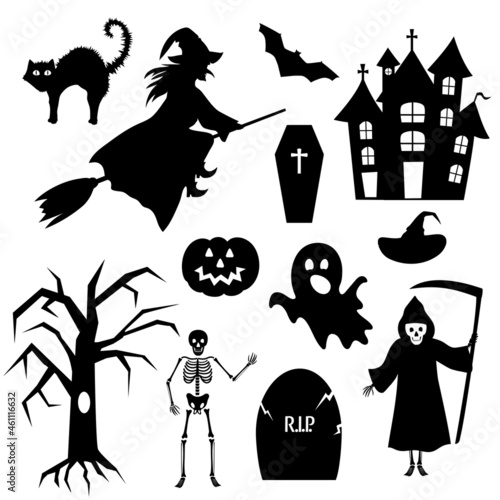 Set of vector silhouettes for Halloween party