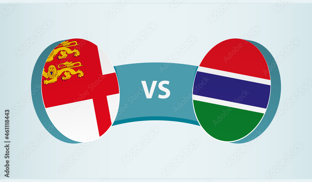 Sark versus Gambia, team sports competition concept. Sark versus Gambia, team sports competition concept.
