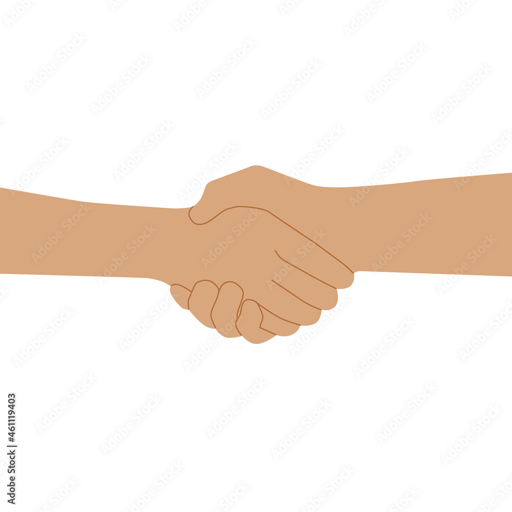 Handshake of two people. Welcome gesture when meeting or agreement and agreement. Handshake of two people. Welcome gesture when meeting or agreement and agreement.